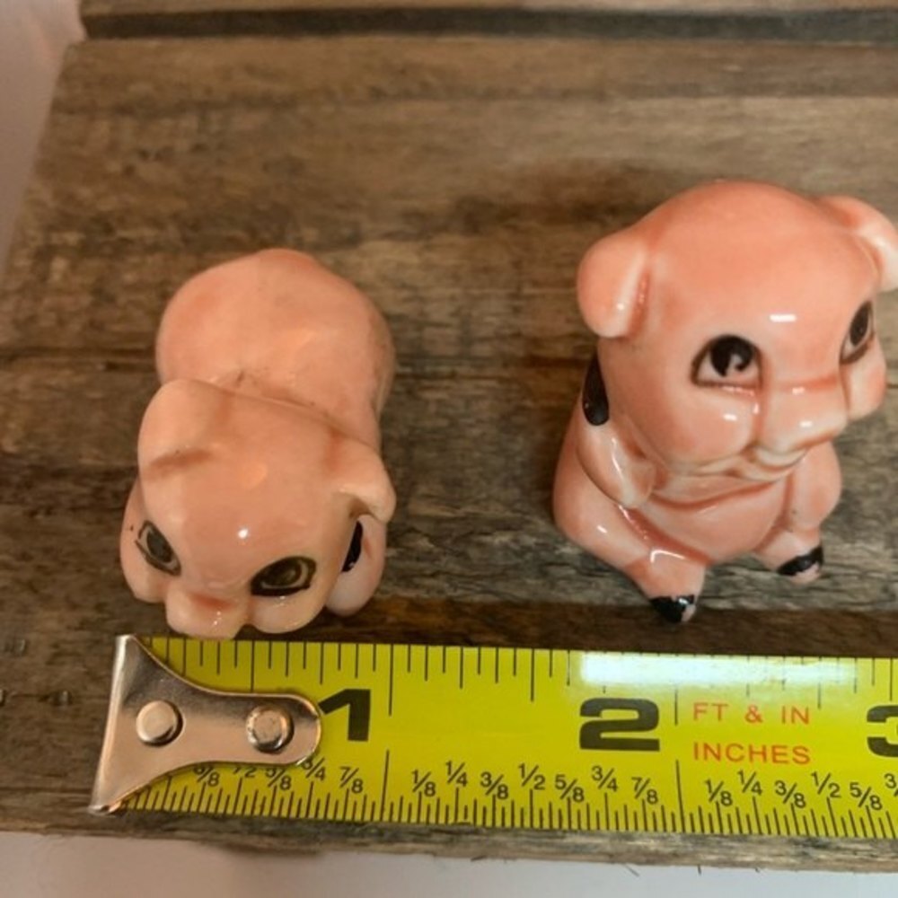 MIC Pink Pigs Mini Ceramic Vintage Figurines - Picture 11 of 16